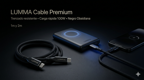 Cable USB-C Premium LUMMA Negro Obsidiana